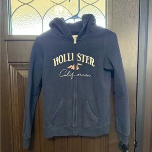 Hollister 2018 Dark Blue Full Zip-Up Hoodie - XS